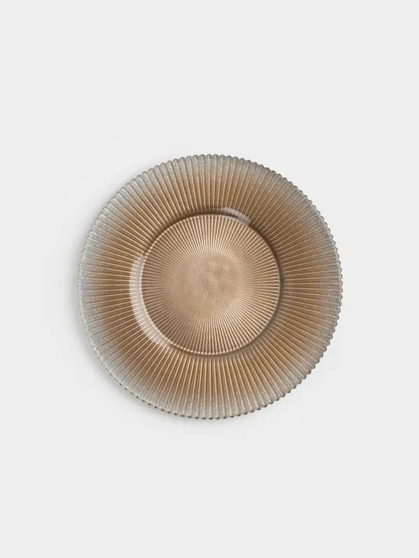 Тарелка закусочная, 23 см, стекло Р, золотистая, Ribby color, image-0