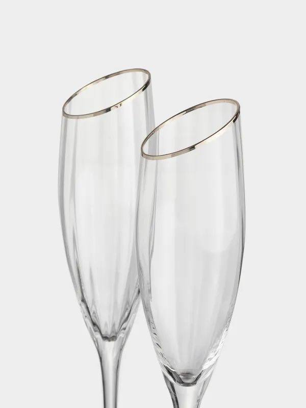 Бокал для шампанского, 2 шт, с золотистым кантом, Charm R gold, image-2
