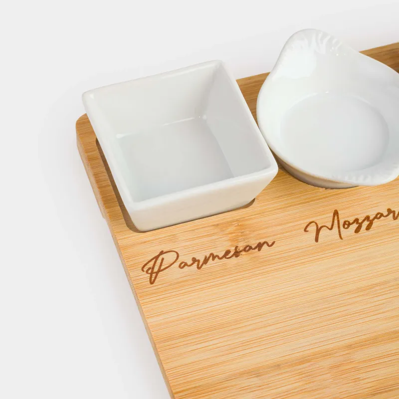 Набор для сыра, 7 пр, доска-блюдо/пиала, керамика/бамбук, Cheese, image-3