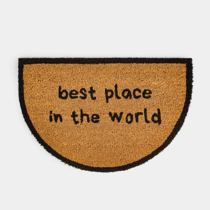 Коврик придверный, 40x60 см, кокос/ПВХ, полукруглый, коричневый, Best place, Home deco