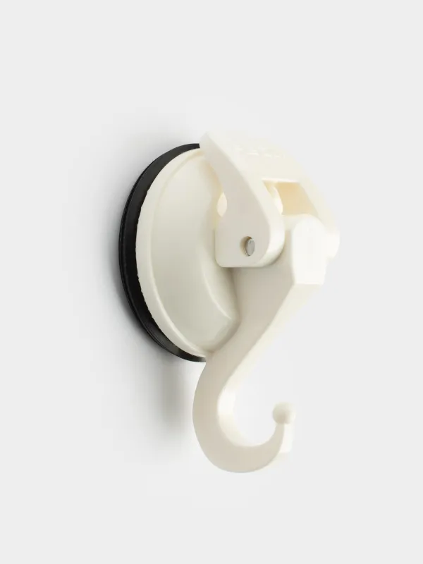 Крючок на вакуумной присоске, 7 см, пластик, белый, Feca, image-1