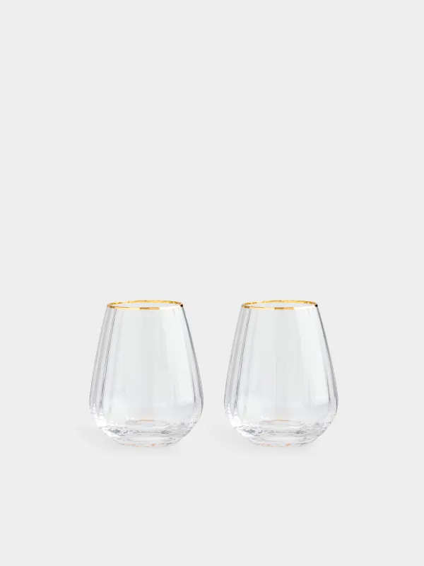 Стакан, 11 см, 430 мл, 2 шт, стекло, с золотистым кантом, Glyfada, image-0