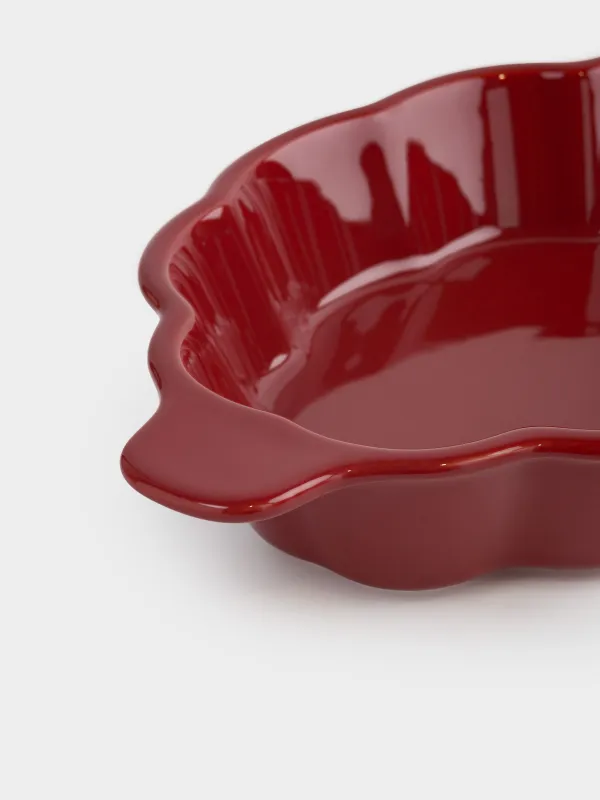 Форма для запекания, 34х21 см, с крышкой, керамика, красно-зеленая, Тыква, Gourd, image-4