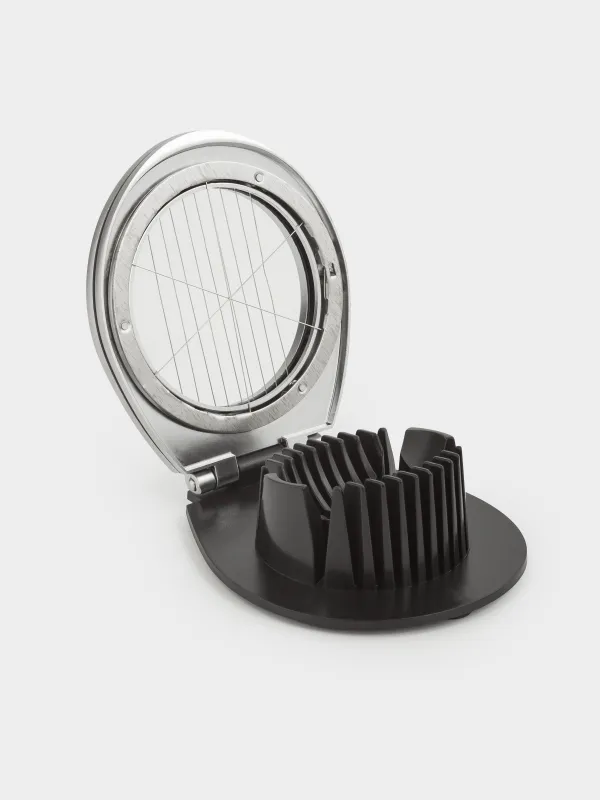 Яйцерезка, 11 см, 2 в 1, металл/пластик, серебристо-черная, Start, image-0