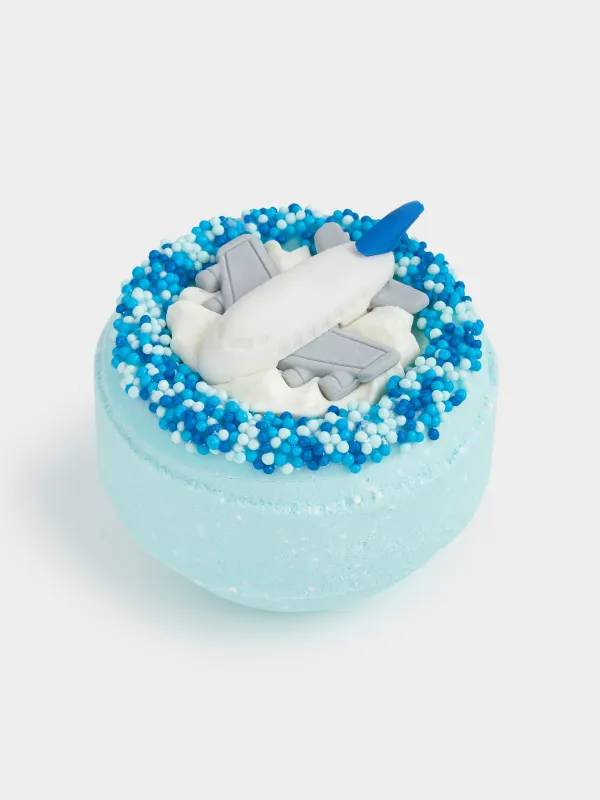 Бомбочка для ванны, 130 гр, с игрушкой, голубая, Ваниль, Самолет, Traffic, image-2