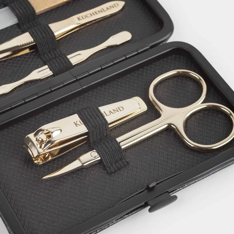 Набор маникюрный, 5 пр, в футляре, сталь/полиуретан, золотистый, Manicure gold, image-2