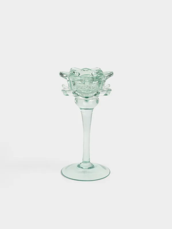 Подсвечник, 17 см, стекло, Fleur color, image-0