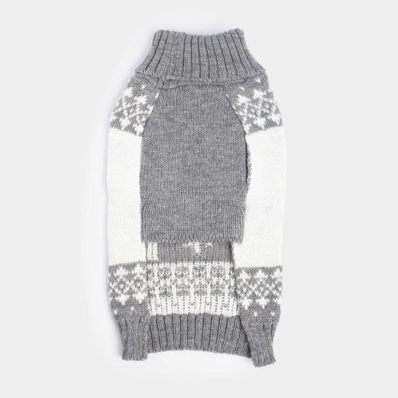 Свитер для животных, 38 см, р. M, акрил, серо-белый, Олени, Fashion pet