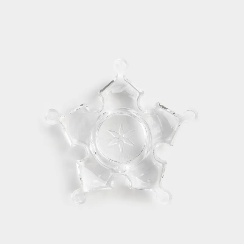 Подсвечник, 11 см, для чайной свечи, стекло, Снежинка, Snowfall