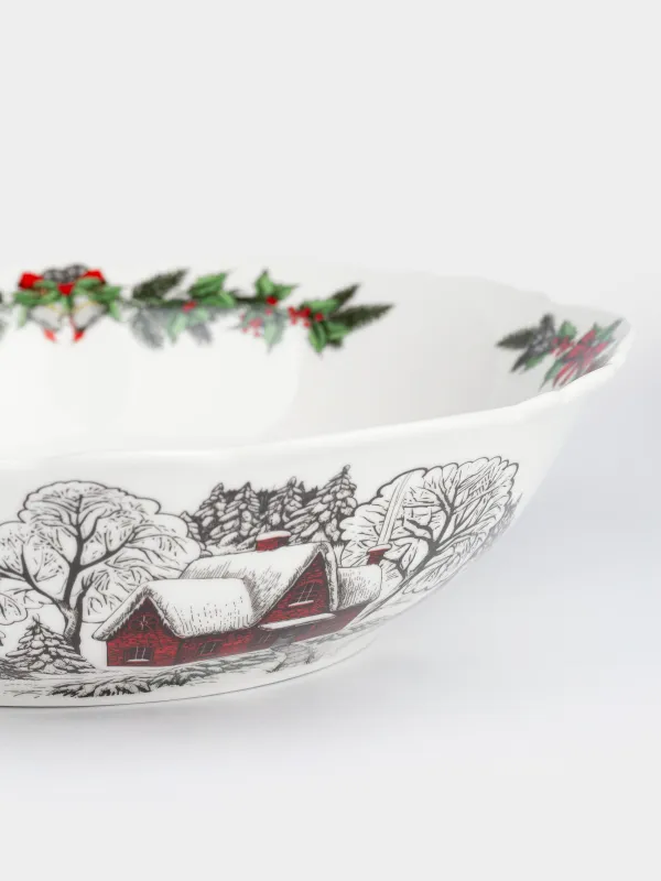 Салатник, 23х6 см, фарфор N, белый, Дом в лесу, Forest house, image-2