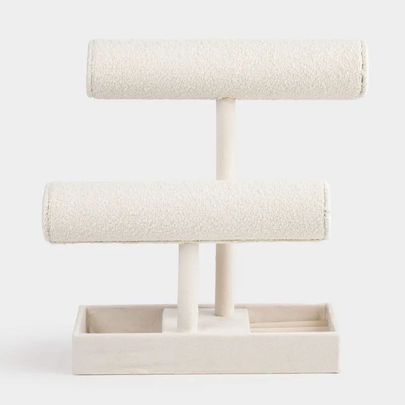 Держатель для часов и украшений, 24x28 см, букле/металл, молочный, Boucle, image-0