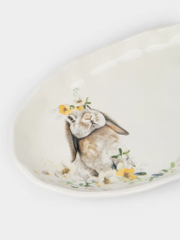 Блюдо, 30х16 см, Кролик с цветами, Natural Easter, image-3