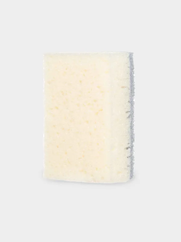 Губка для мытья посуды, 10х7 см, 5 шт, поролон/абразив, бежево-серая, Clean, image-1