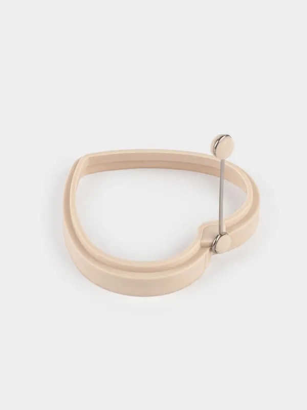 Форма для оладий/яиц, 12 см, силикон, бежевая, Сердце, Manny, image-5