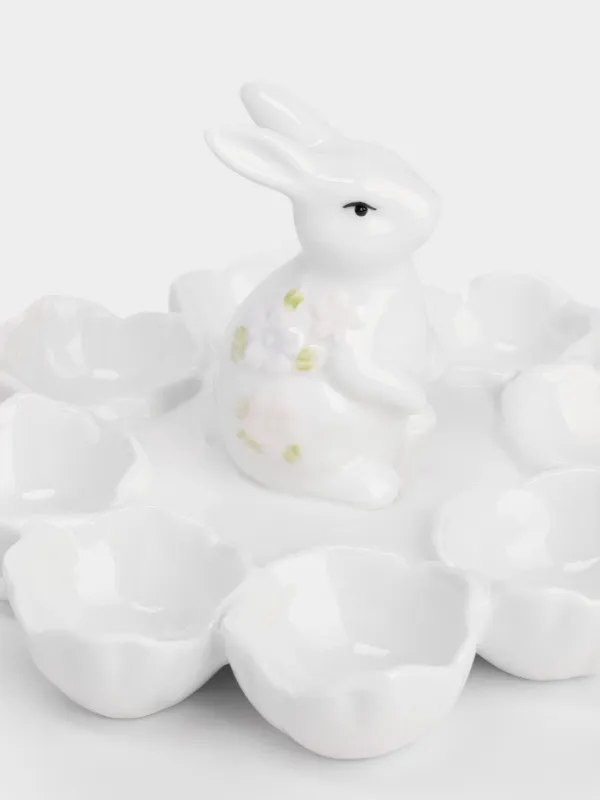 Блюдо пасхальное, 18х12 см, 8 отделений, Кролик в цветах, Flora Easter, image-3