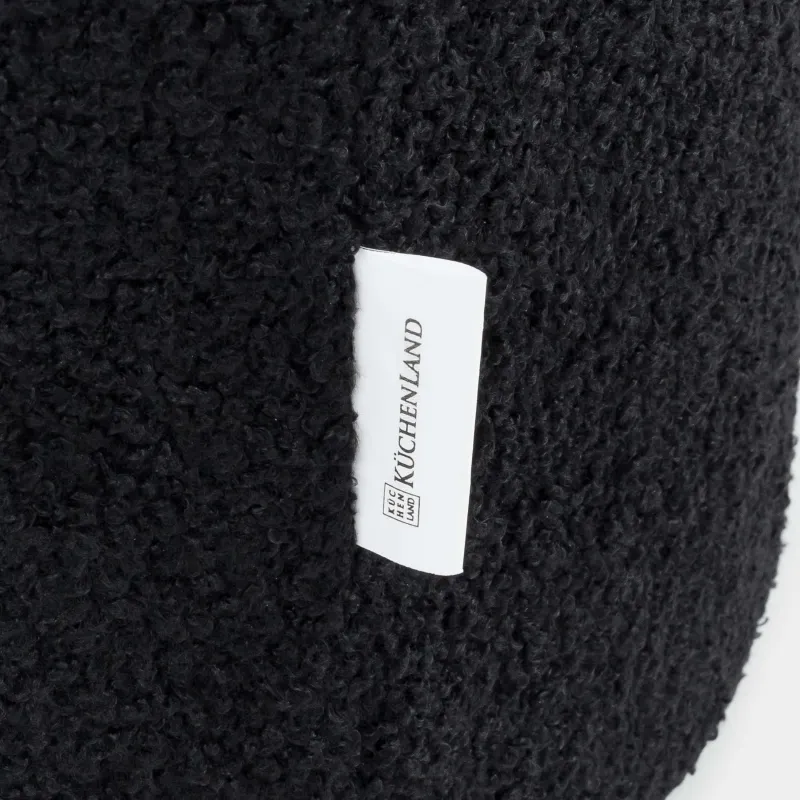 Пуфик, 37х43 см, букле, черный, Boucle, image-4