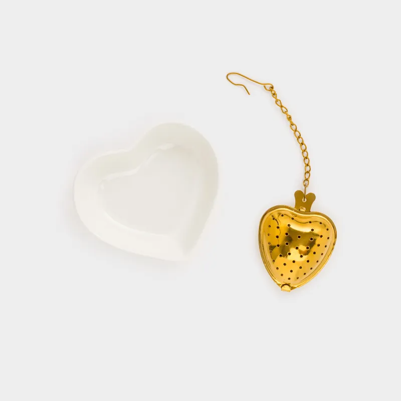 Кружка, 350 мл, 2 шт, с ситом на подставке, фарфор N/сталь, серая/белая, Scroll, image-3