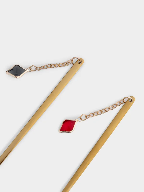 Ложка десертная, 14 см, 2 шт, Кристаллы, Crystal gold, image-1