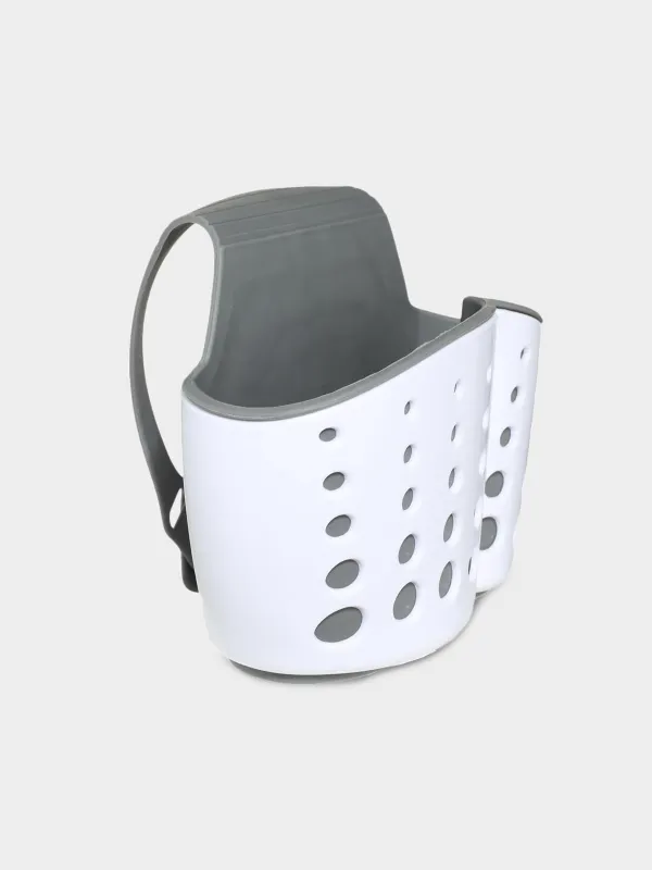 Держатель для кухонной губки, 12х8/23 см, подвесной, пластик/резина, серый, Круги, Keeping, image-2