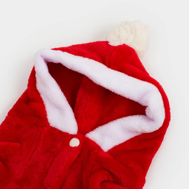 Костюм для животных, карнавальный, полиэстер, красный, Санта, Christmas pet, image-1