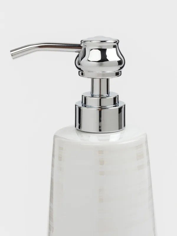 Диспенсер для жидкого мыла, 400 мл, керамика/металл, белый, перламутр, Odyssey, image-2