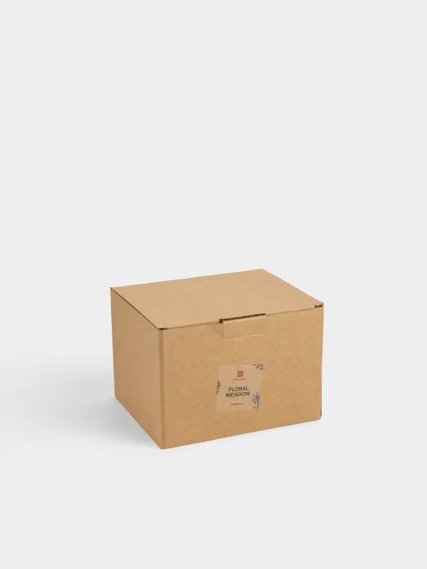 Масленка, 19 см, фарфор N, овальная, молочная, Луговые цветы на кракелюре, Floral meadow, image-5