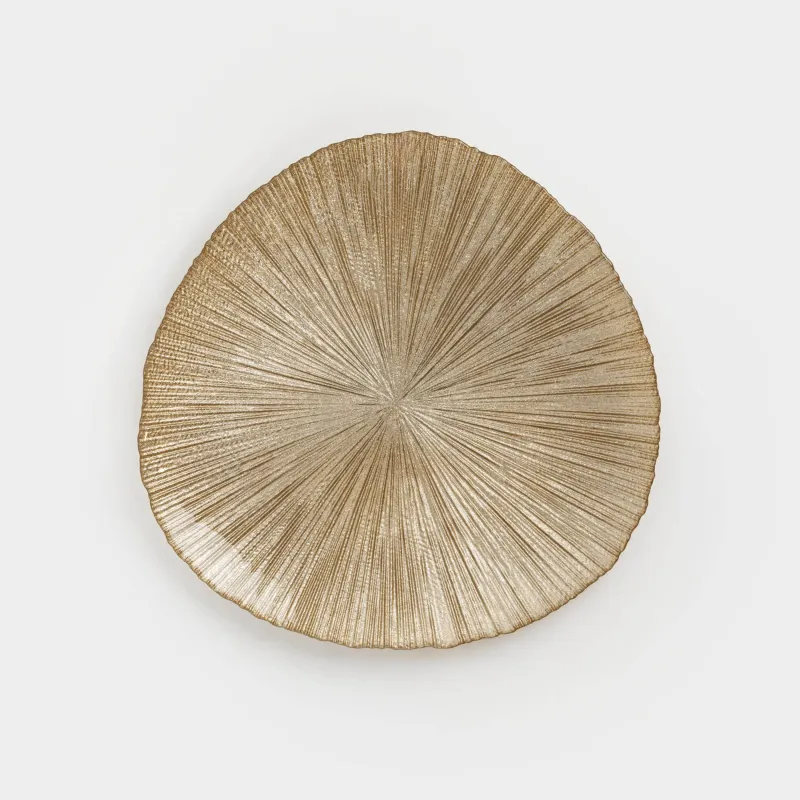 Тарелка обеденная, 28 см, стекло, шампань, Angle