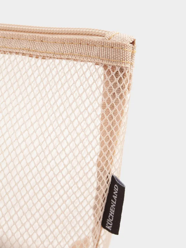 Косметичка, 26х14 см, полиэстер, бежевая, Сетка, Easy Travel, image-2