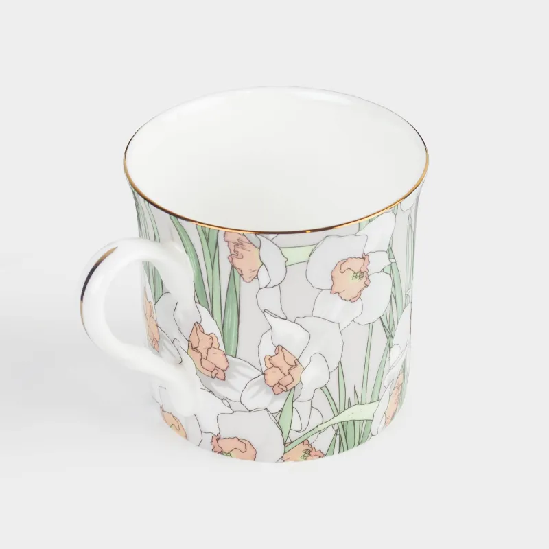 Кружка, 330 мл, 2 шт, фарфор F, с золотистым кантом, Цветы, Surreal, image-3