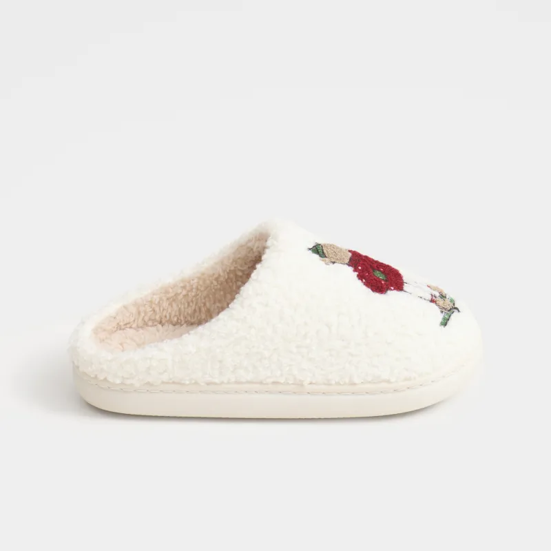 Тапочки детские, домашние, искусственный мех, молочные, Медведи, Needed