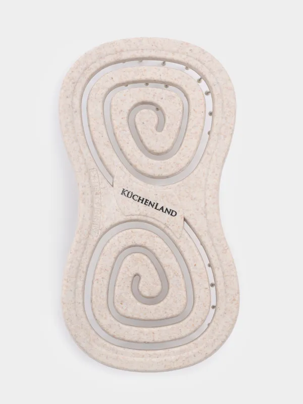 Расческа массажная для волос, 9х6 см, дорожная, растительное волокно/пластик, бежевая, Zipo, image-1