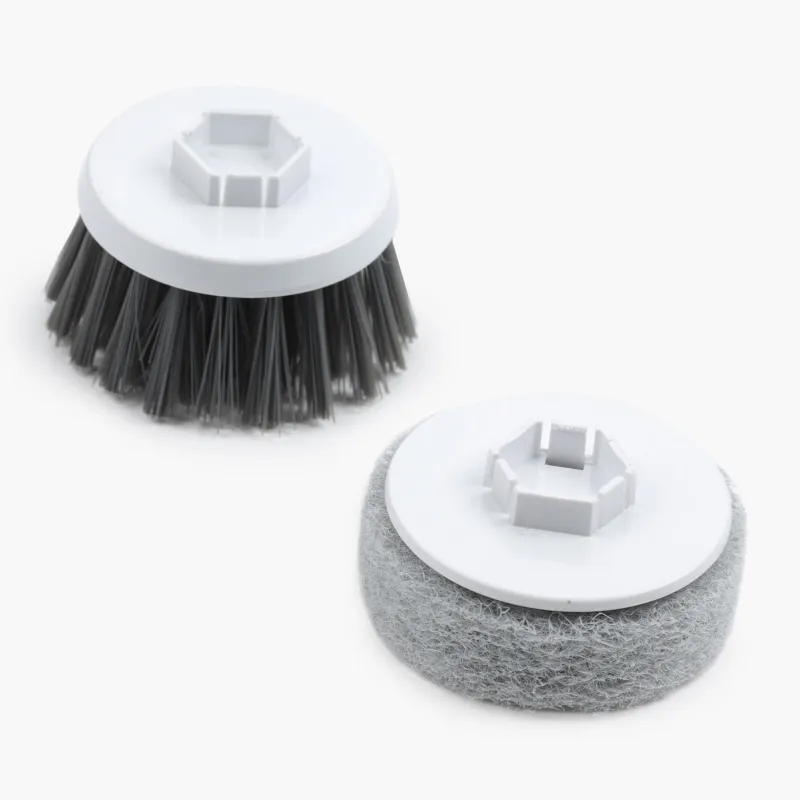 Щетка для уборки, 19 см, 2 насадки, электрическая, пластик, серо-белая, Clean, image-3