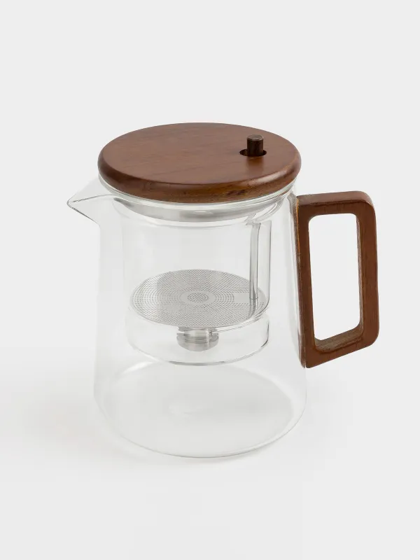 Чайник заварочный, 600 мл, стекло Б/дерево, Walnut tree, image-2