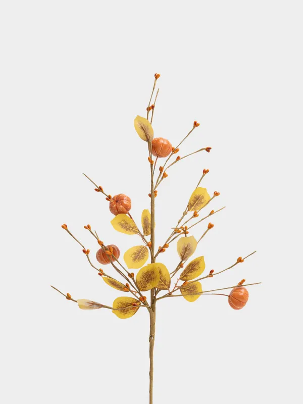 Ветка декоративная, 60 см, Тыквы с ягодами, Forest symphony decor, image-1