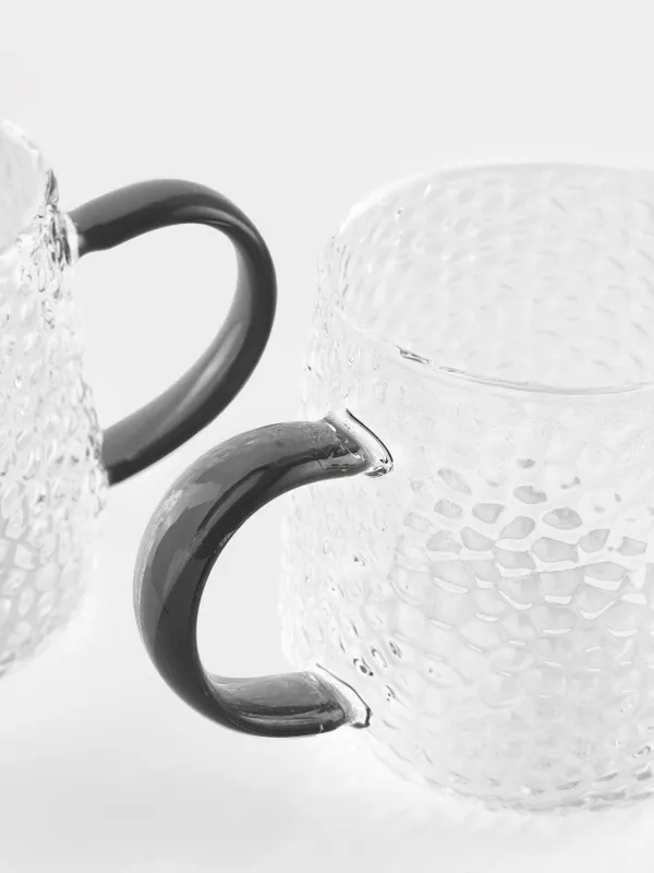 Кружка, 340 мл, 2 шт, стекло Б, серая ручка, Dawned, image-2