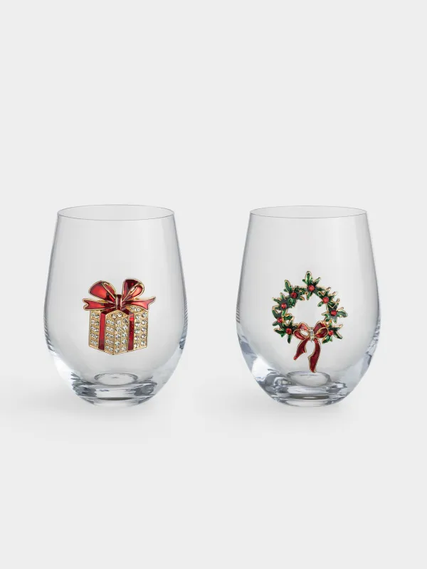 Стакан, 12 см, 500 мл, 2 шт, стекло/металл, Подарок и венок, Verset, image-0