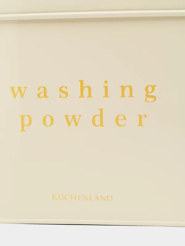 Контейнер для стирального порошка, 4 л, с мерной ложкой, металл, белый, Compact gold, image-3