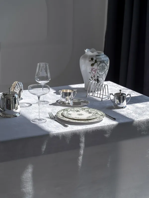 Скатерть, 160х160 см, полиэстер, белая, Jacquard, image-1