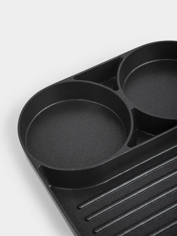 Сковорода-гриль, 18 см, 3 отд, с покрытием, алюминий, квадратная, Action, image-5