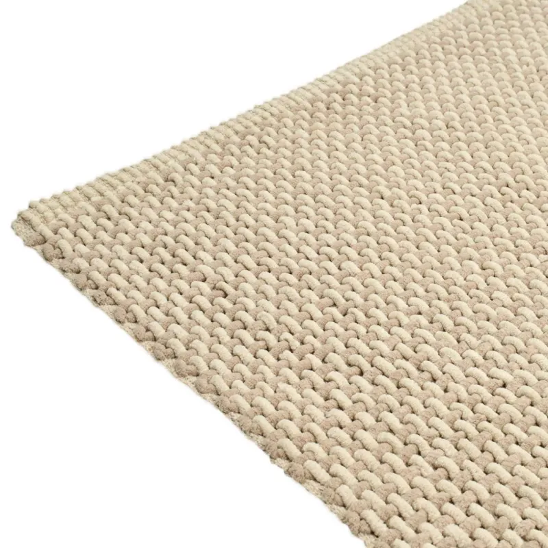Коврик, 60х110 см, противоскользящий, шенилл/хлопок, бежево-коричневый, Решетка, Cosy, image-1