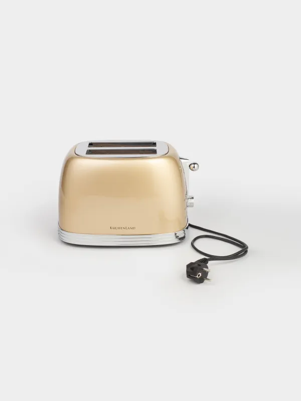 Тостер электрический, 685-815 Вт, 6 режимов, металл/пластик, золотистый, Vintage kitchen, image-4