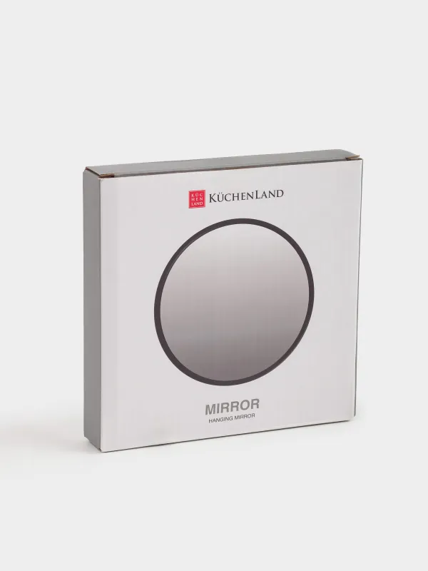 Зеркало подвесное, 13/12 см, увеличительное, на присосках, пластик, круглое, черное, Mirror, image-4