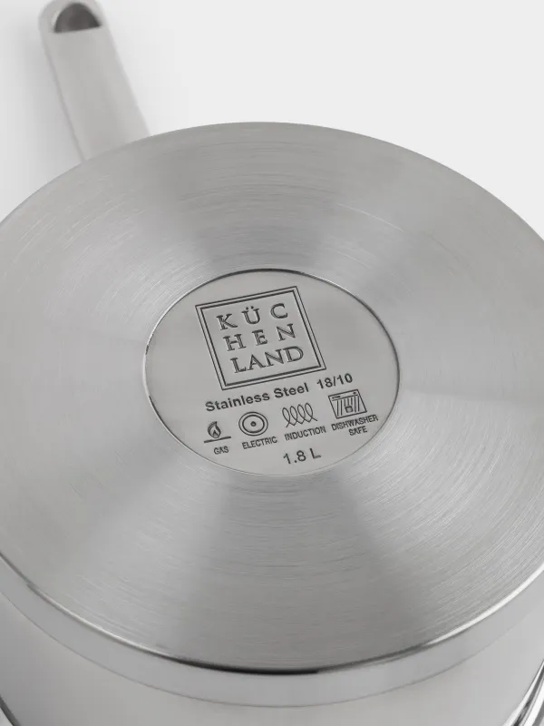 Ковш, 16 см, 1,8 л, с крышкой, сталь/стекло Б, Silver Stone, image-8