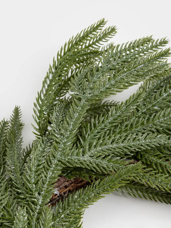 Венок рождественский, 18/55 см, пластик/бумага, Хвоя с блестками, Conifer decor, image-4