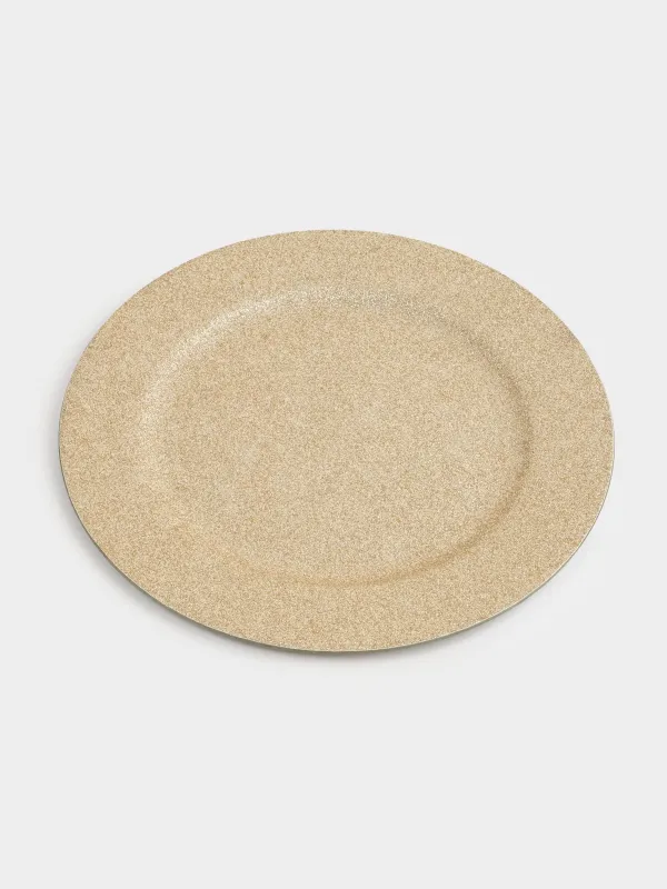 Тарелка подстановочная, 33 см, пластик, серебристая, Plastic sparkle, image-1