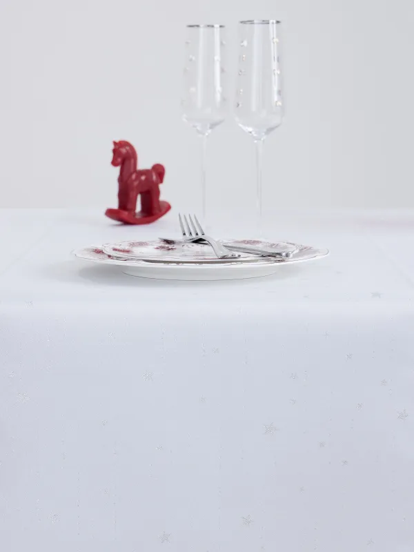 Дорожка настольная, 40х160 см, из жаккарда, Серебристые звезды, Starlight, image-5