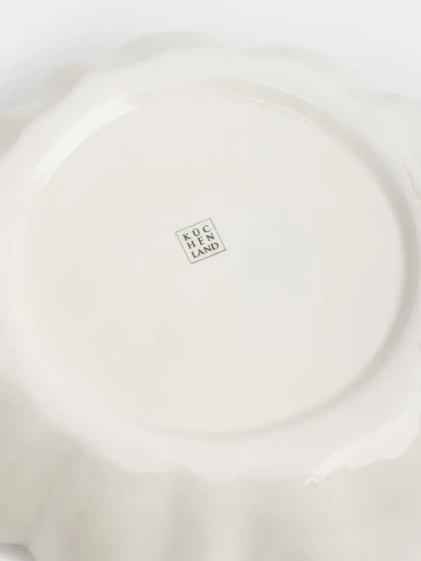 Салатник, 21х8 см, 1,3 л, керамика D, молочный, Волнистый край, Crumple, image-4