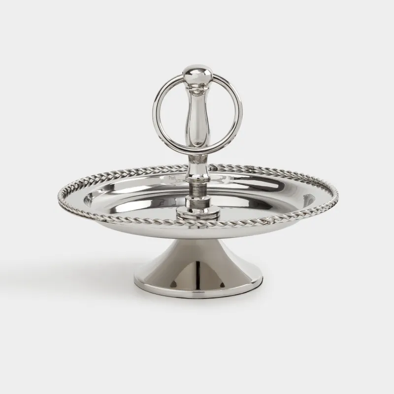 Подставка для пирожных, 19х15 см, 1 ярус, сталь, серебристая, Fantastic, image-0