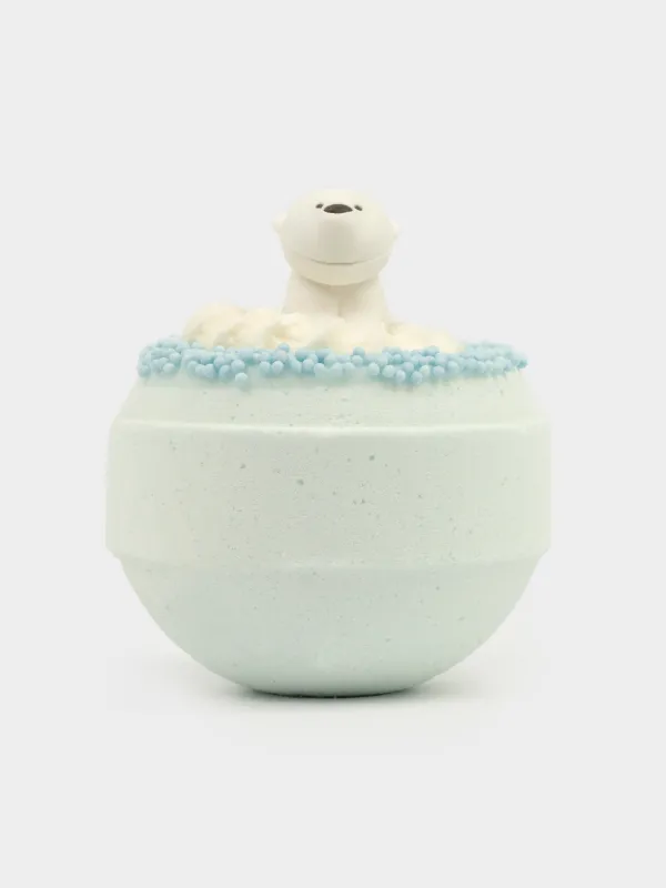 Бомбочка для ванны, 130 гр, с игрушкой, голубая, Ежевика, Мишка, White bear, image-3