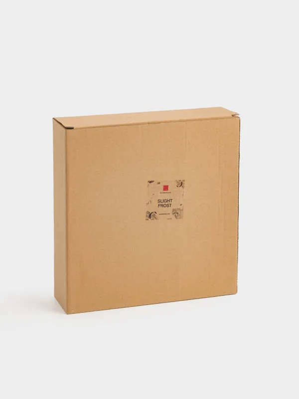 Менажница, с декором, 21 см, 3 отд, керамика, молочная, в крапинку, Енот на листьях, Slight frost, image-4